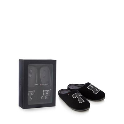 Tommy Hilfiger Black 'Tommy Hilfiger' slippers in gift box